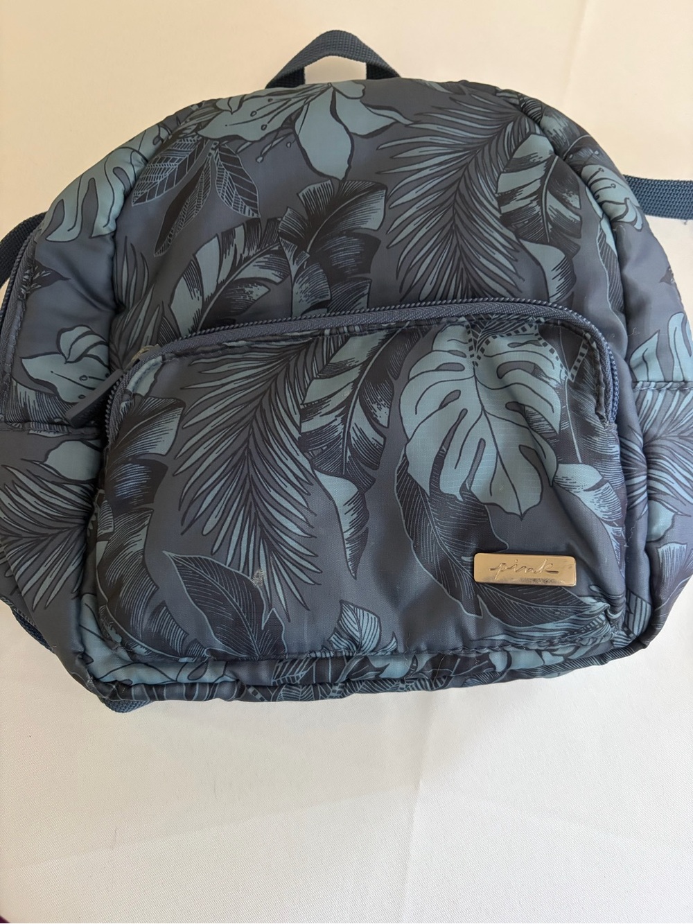 PINK Victoria's Secret Slate Blue Tropical Print Mini Backpack